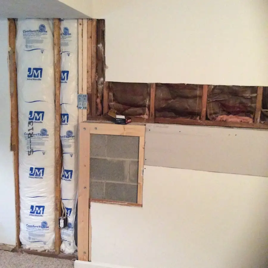 Wall insulation replacement during Basement Flood Cleanup in Chalco